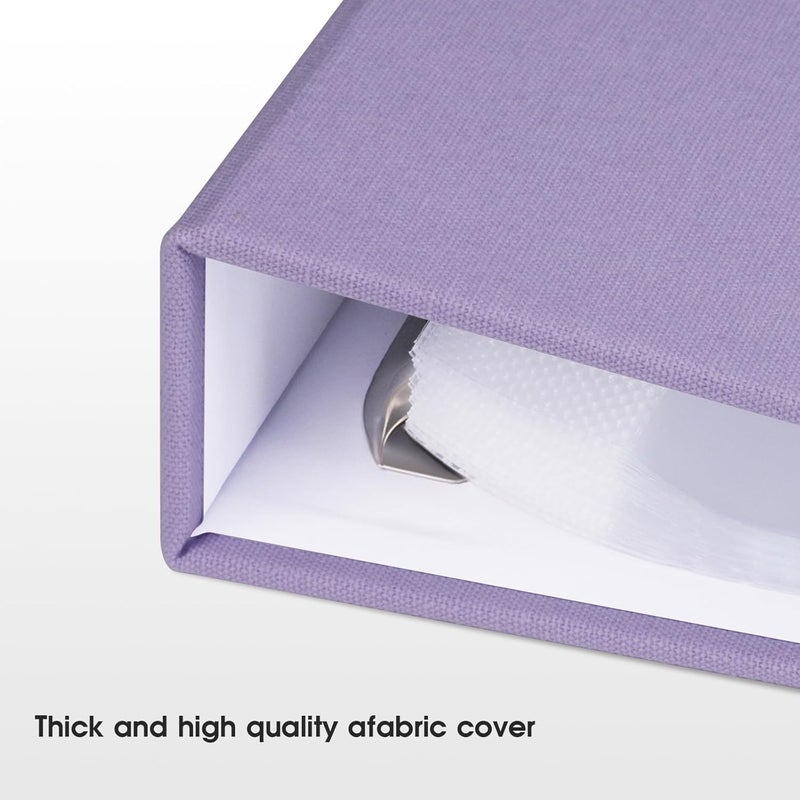 1DOT2 8.5x11 Inch Large 3 Ring DIY Scrapbook Photo Album with 30 Plastic Sleeves 60 Pages Blank Scrapbooks, 8.5 x 11 Scrap Book Albums for Baby Travel Wedding Graduation kids (Light Purple) - Image 2